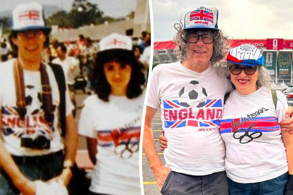 Couple who met at 1986 World Cup match recreate photo 40 years later - Discover SWNS