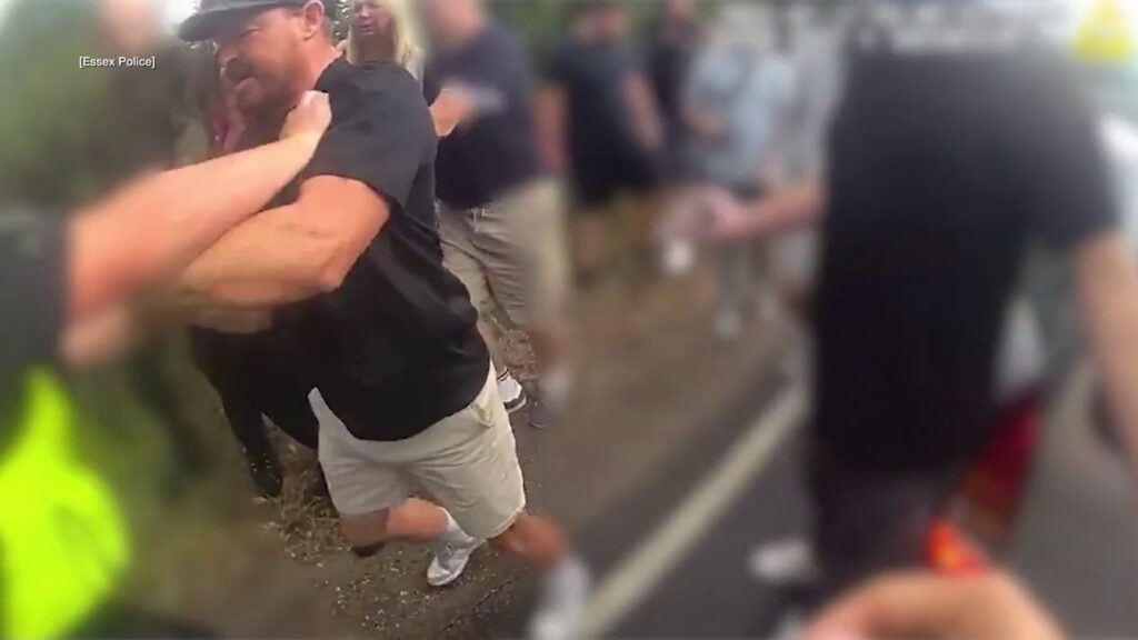 Bodycam shows violent disorder at hotel housing asylum seekers as men jailed - Discover SWNS
